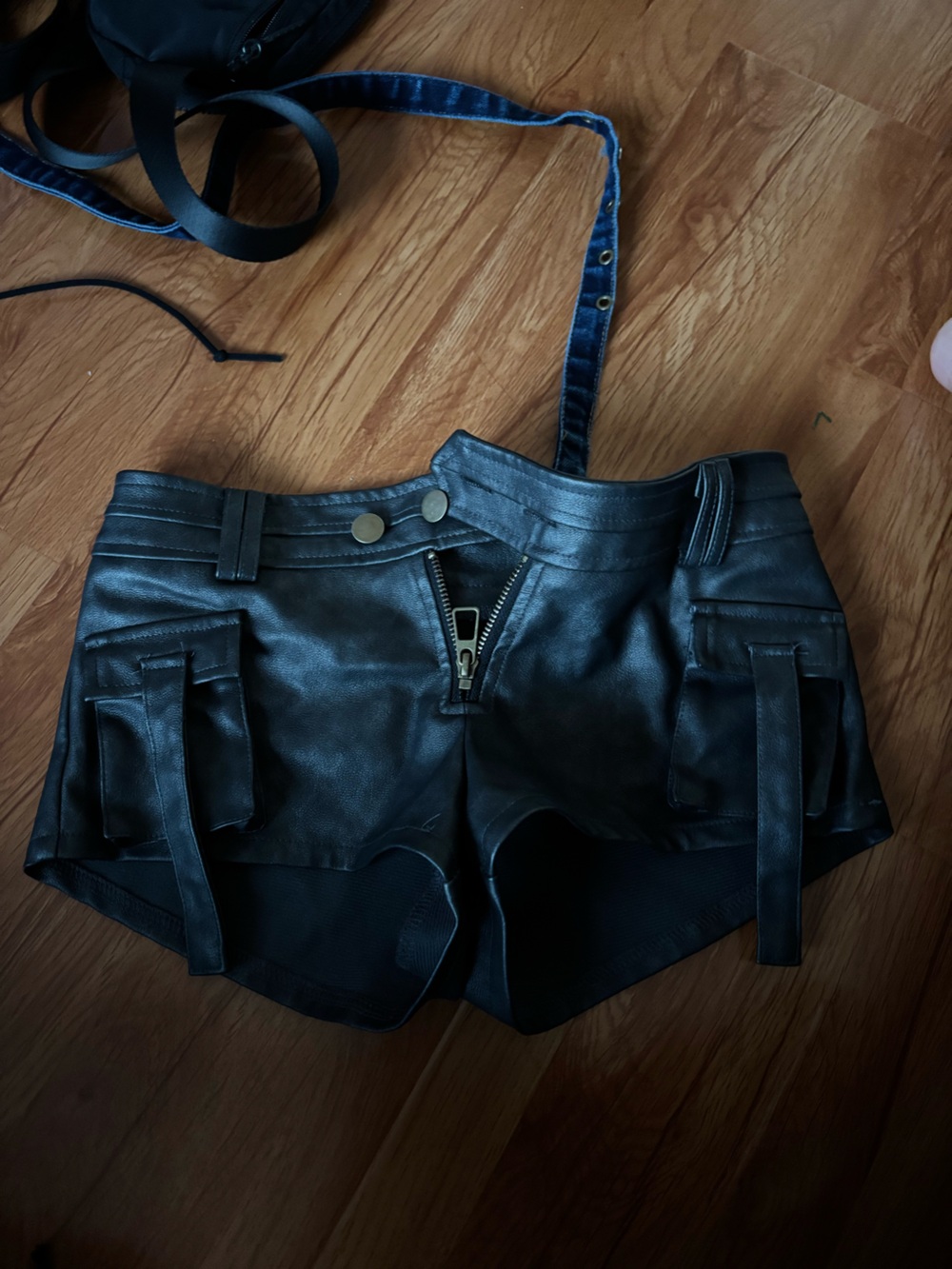Edikted leather micro shorts